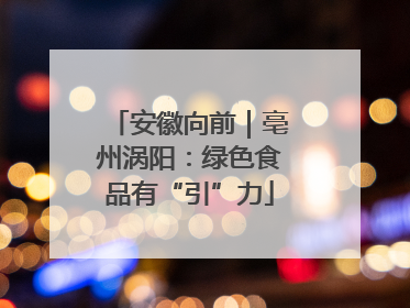 安徽向前｜亳州涡阳：绿色食品有“引”力