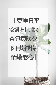 夏津县平安湖村：粽香包意暖夕阳 艾锤传情敬老心