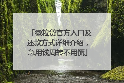 微粒贷官方入口及还款方式详细介绍，急用钱周转不用慌