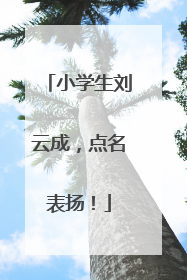 小学生刘云成，点名表扬！