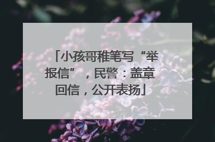 小孩哥稚笔写“举报信”，民警：盖章回信，公开表扬