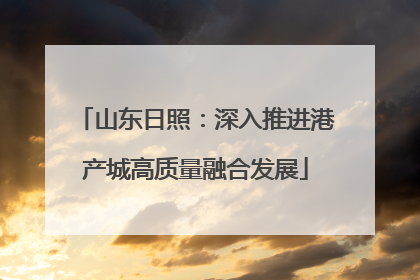 山东日照：深入推进港产城高质量融合发展