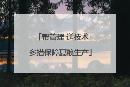 帮管理 送技术 多措保障夏粮生产