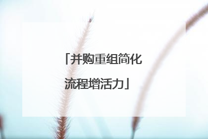 并购重组简化流程增活力