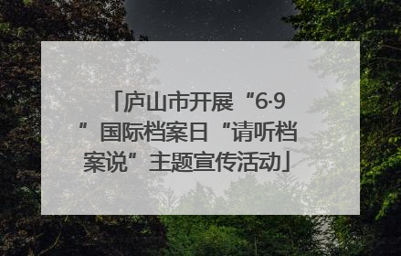 庐山市开展“6·9”国际档案日“请听档案说”主题宣传活动