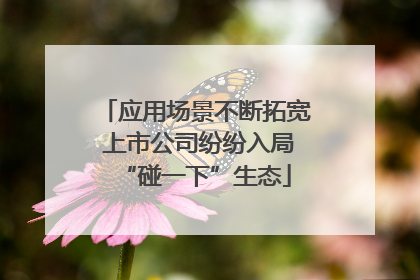 应用场景不断拓宽 上市公司纷纷入局“碰一下”生态