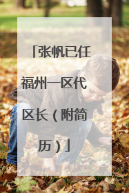 张帆已任福州一区代区长（附简历）