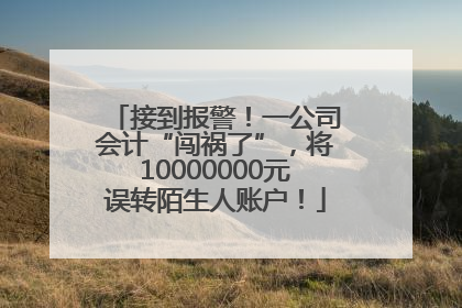 接到报警！一公司会计“闯祸了”，将10000000元误转陌生人账户！