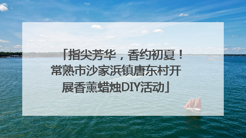 指尖芳华，香约初夏！常熟市沙家浜镇唐东村开展香薰蜡烛DIY活动