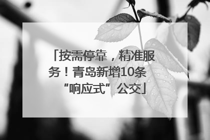 按需停靠，精准服务！青岛新增10条“响应式”公交