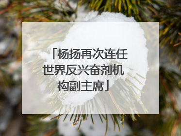杨扬再次连任世界反兴奋剂机构副主席