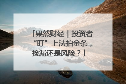 果然财经｜投资者“盯”上法拍金条，捡漏还是风险？
