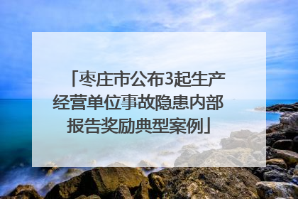枣庄市公布3起生产经营单位事故隐患内部报告奖励典型案例