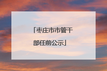 枣庄市市管干部任前公示
