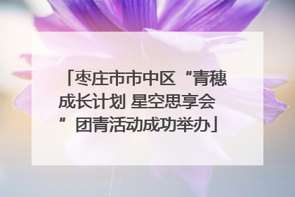 枣庄市市中区“青穗成长计划 星空思享会”团青活动成功举办