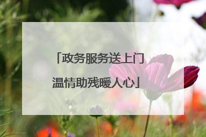 政务服务送上门 温情助残暖人心