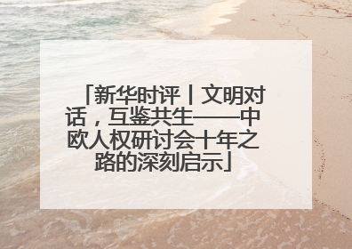 新华时评丨文明对话，互鉴共生——中欧人权研讨会十年之路的深刻启示