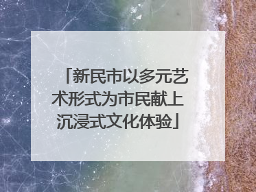 新民市以多元艺术形式为市民献上沉浸式文化体验