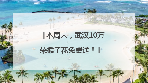 本周末，武汉10万朵栀子花免费送！