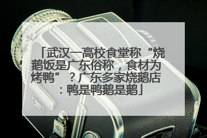 武汉一高校食堂称“烧鹅饭是广东俗称，食材为烤鸭”？广东多家烧鹅店：鸭是鸭鹅是鹅