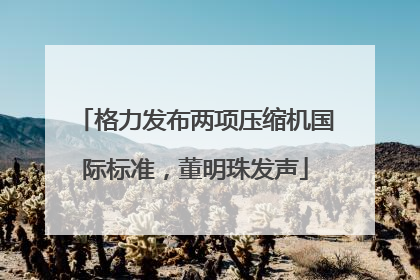 格力发布两项压缩机国际标准，董明珠发声