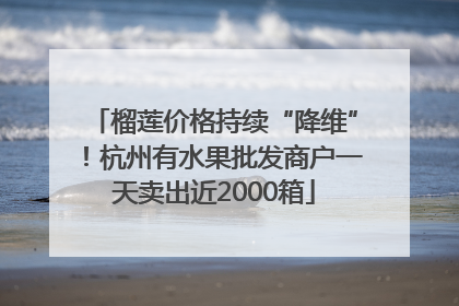 榴莲价格持续“降维”！杭州有水果批发商户一天卖出近2000箱