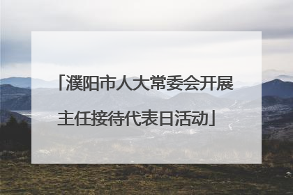 濮阳市人大常委会开展主任接待代表日活动