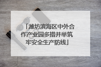 潍坊滨海区中外合作产业园多措并举筑牢安全生产防线
