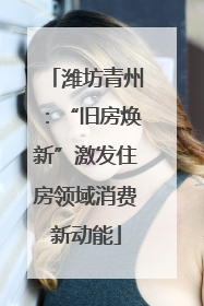 潍坊青州：“旧房焕新”激发住房领域消费新动能