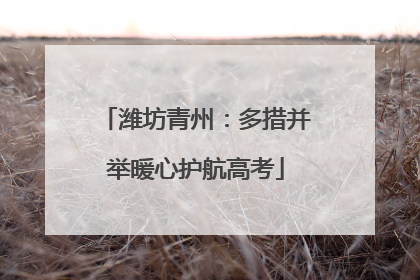 潍坊青州：多措并举暖心护航高考