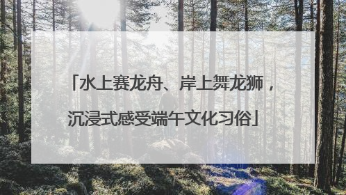 水上赛龙舟、岸上舞龙狮，沉浸式感受端午文化习俗