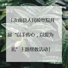 汝南县人民检察院开展“以手传心，以爱为礼”主题帮教活动