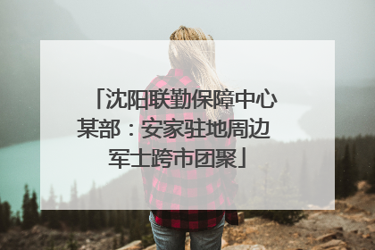 沈阳联勤保障中心某部：安家驻地周边 军士跨市团聚