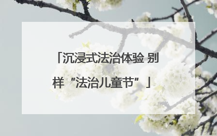 沉浸式法治体验 别样“法治儿童节”