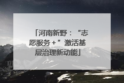 河南新野：“志愿服务＋”激活基层治理新动能