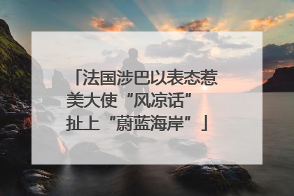 法国涉巴以表态惹美大使“风凉话” 扯上“蔚蓝海岸”