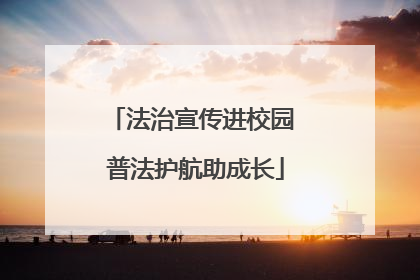 法治宣传进校园 普法护航助成长