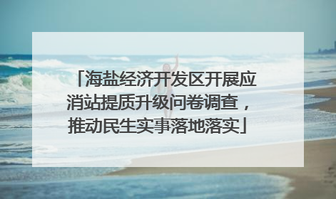 海盐经济开发区开展应消站提质升级问卷调查，推动民生实事落地落实