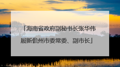 海南省政府副秘书长张华伟履新儋州市委常委、副市长