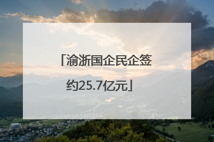 渝浙国企民企签约25.7亿元