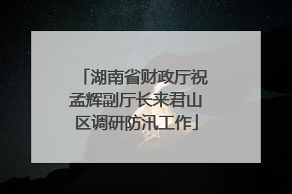 湖南省财政厅祝孟辉副厅长来君山区调研防汛工作
