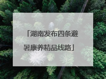 湖南发布四条避暑康养精品线路
