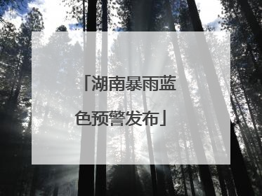 湖南暴雨蓝色预警发布