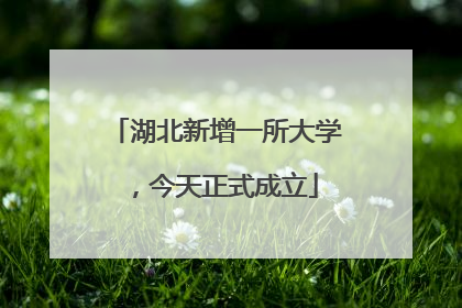 湖北新增一所大学，今天正式成立