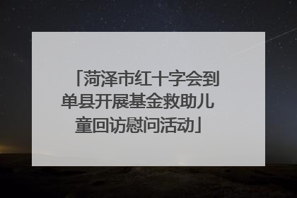 菏泽市红十字会到单县开展基金救助儿童回访慰问活动