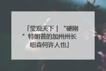 莹观天下｜“硬刚”特朗普的加州州长纽森何许人也