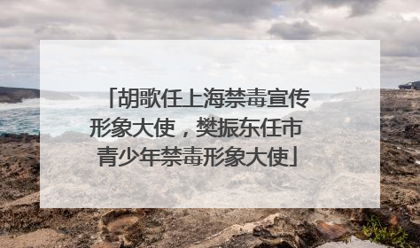 胡歌任上海禁毒宣传形象大使，樊振东任市青少年禁毒形象大使