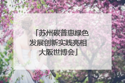 苏州碳普惠绿色发展创新实践亮相大阪世博会