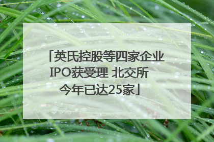 英氏控股等四家企业IPO获受理 北交所今年已达25家
