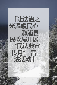 让法治之光温暖民心——溆浦县民政局开展“民法典宣传月” 普法活动